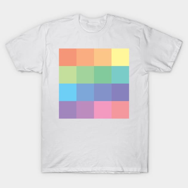 Pastel Rainbow Color Blocks T-Shirt by SeaStories